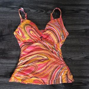 Jantzen 34D/DD Colorful Patterned Tankini E3